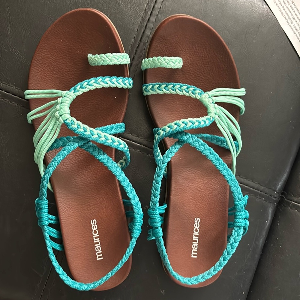 Maurices Teal and Brown Women's Sandals